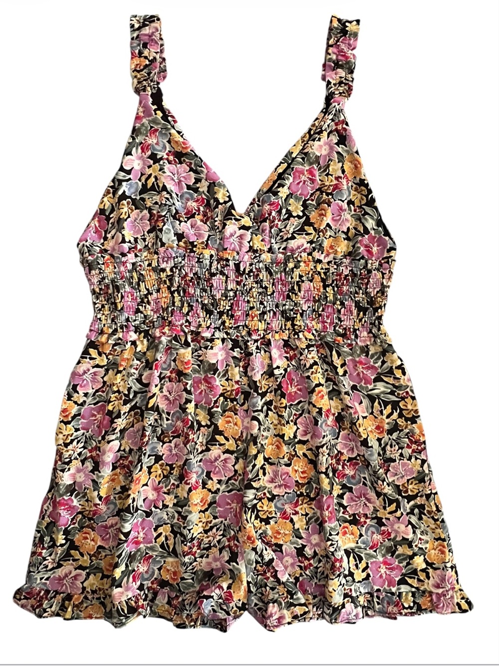 Floral Smocked Romper Nordstrom Floret Studios in Blooms XL